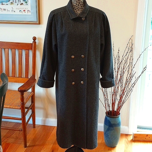 Just Reduced!Vintage Jofeld Full Length Ladies Wool Blend Coat Size:12 , Grey - Picture 3 of 17